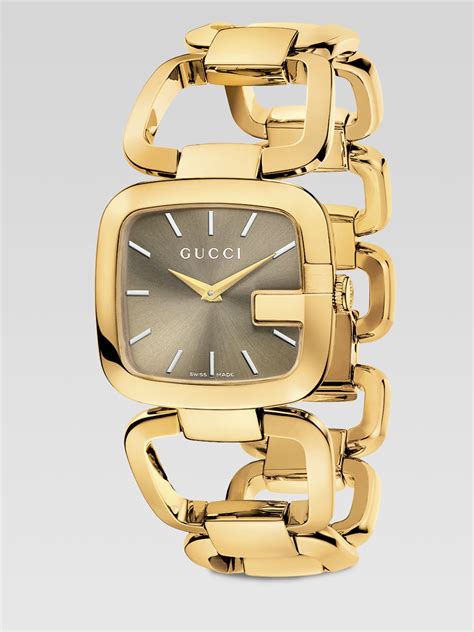 Gucci gold bracelet watch women's